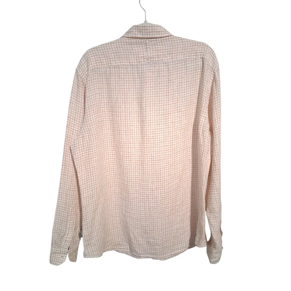 Banana Republic 100% Linen Mens size Large Euro Summer Beach Resort‎ Button Down